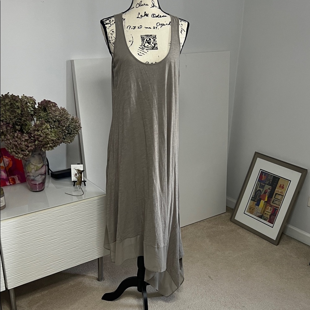 Philosophy High Low Dress in Taupe